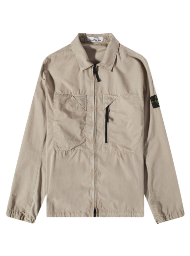 Jakna Stone Island Brushed Cotton Canvas Zip Shirt Jacket Siva | 7815106WN-V0192