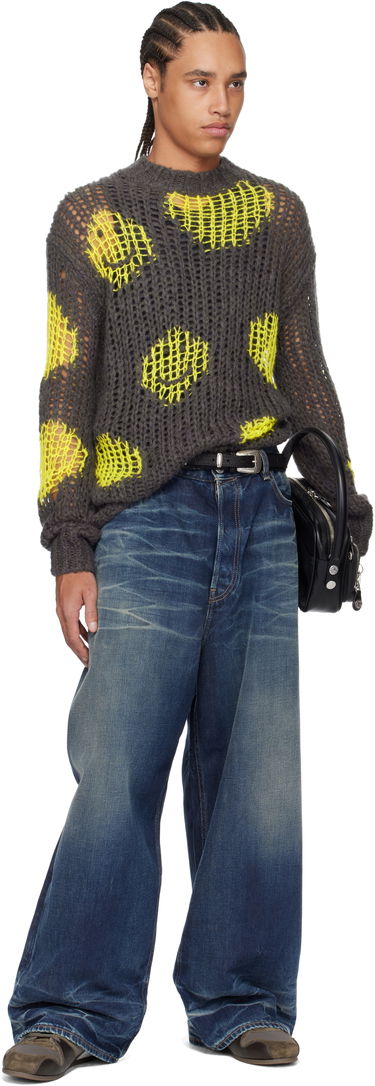 Pleteni pulover Acne Studios Acne Studios Embroidered Mohair Sweater Siva | A60576-, 3
