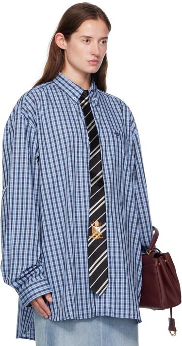 Srajce VETEMENTS Vetements Tie Gingham Shirt Modra | UH76SH280CN, 1