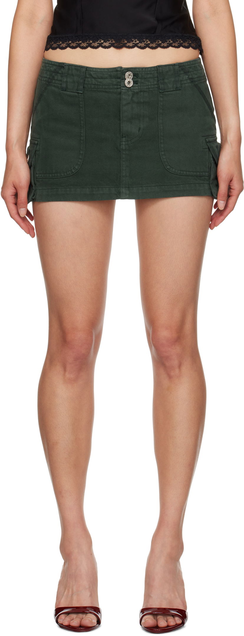 Krila GUIZIO Guizio Anais Cargo Miniskirt Zelena | F24312W100