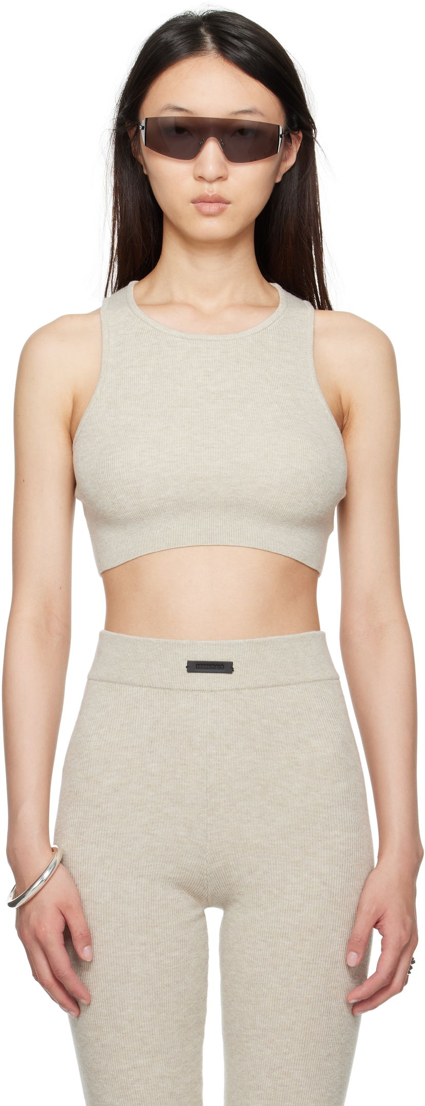 Majica brez rokavov Fear of God Fear of God ESSENTIALS Soft Rib Sport Tank Top Bež | 192SP257691FW