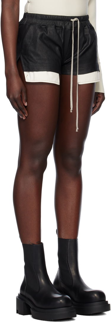 Kratke hlače Rick Owens Rick Owens Hollywood Fog Boxer Leather Shorts Črna | RP01E7316 LBA, 1