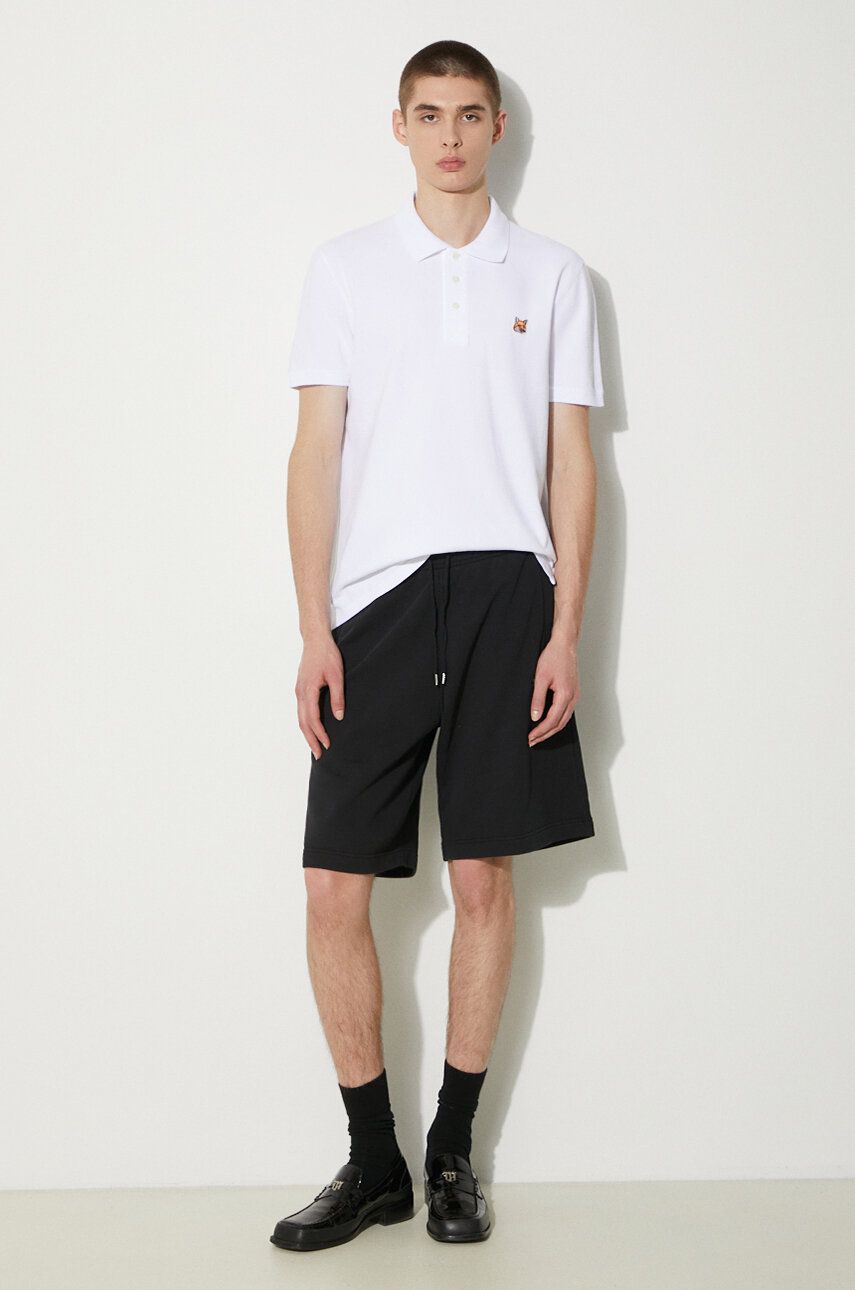 Polo majica MAISON KITSUNÉ Maison Kitsuné Bold Fox Head Patch Oversize Jog Shorts Bela | MM01121KM0001, 1