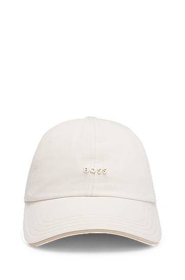 Kapa BOSS BOSS Cotton-twill Cap with Metal Logo Bela | 50533367