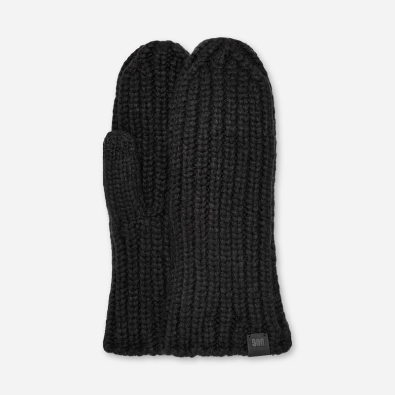 Rokavice UGG UGG Rib Knit Mittens Črna | 101022-BLK, 0