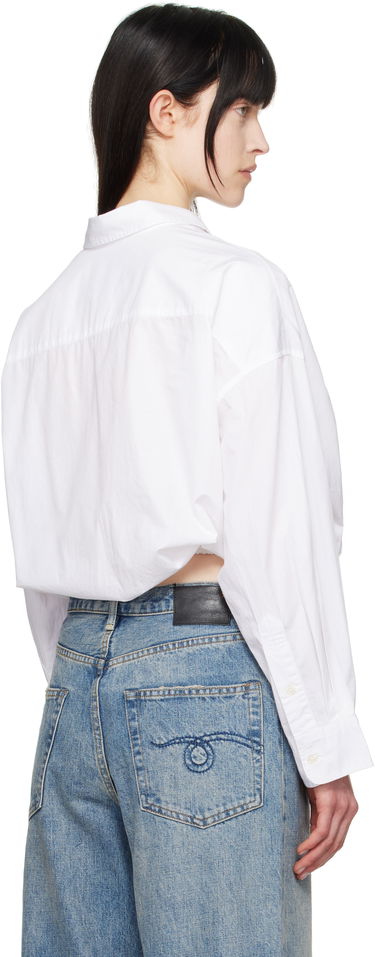 Srajce R13 R13 Crossover Cropped Button-Down Shirt Bela | R13WR269-R338B, 2
