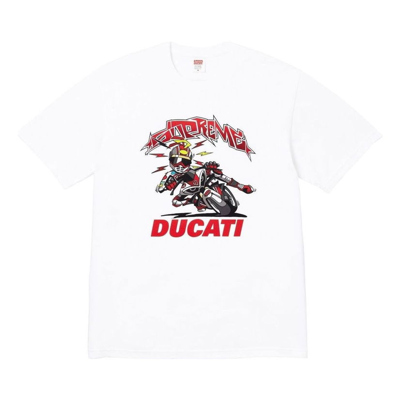 Majica Supreme Supreme x DUCATI Bike Graphic T-Shirt Bela | SUP-SS24-279