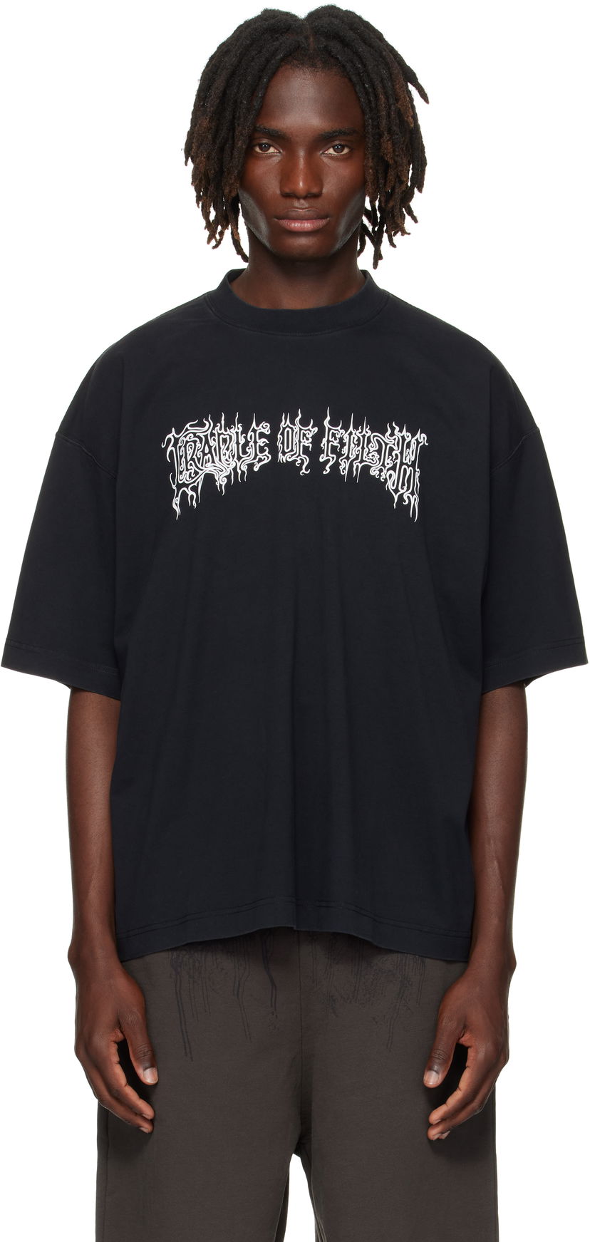 Majica VETEMENTS Vetements Cradle of Filth Logo Regular Fit T-Shirt Črna | UCF76TR100B