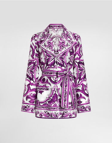 Jakna Dolce & Gabbana Dolce & Gabbana Majolica-Print Twill Jacket Lila | F5Q03THI1TKIP3TN, 0