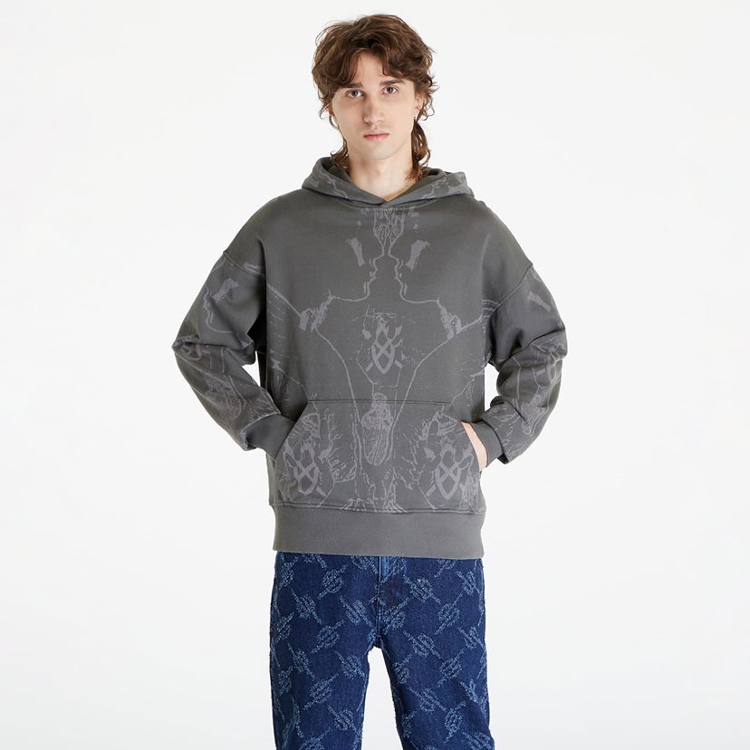 Pulover DAILY PAPER Secret Rhythm Oversized Hoodie Siva | 2411005
