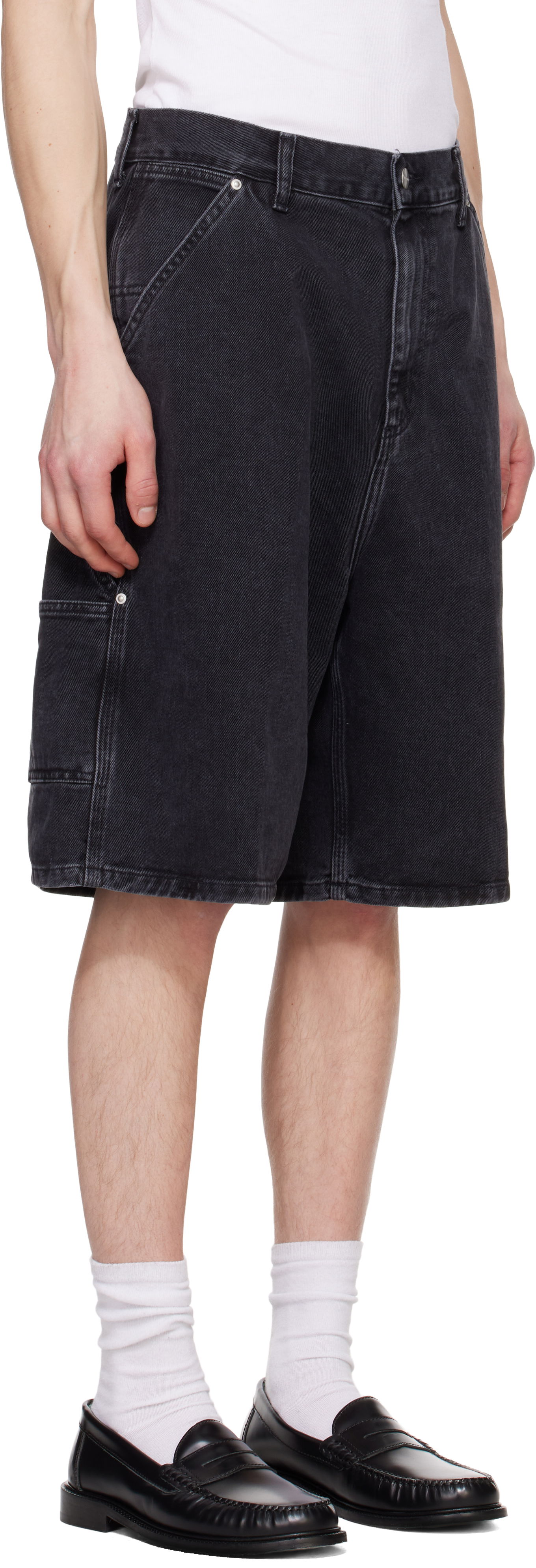 Kratke hlače Carhartt WIP Carhartt WIP Rivet Denim Shorts Črna | I034319, 1