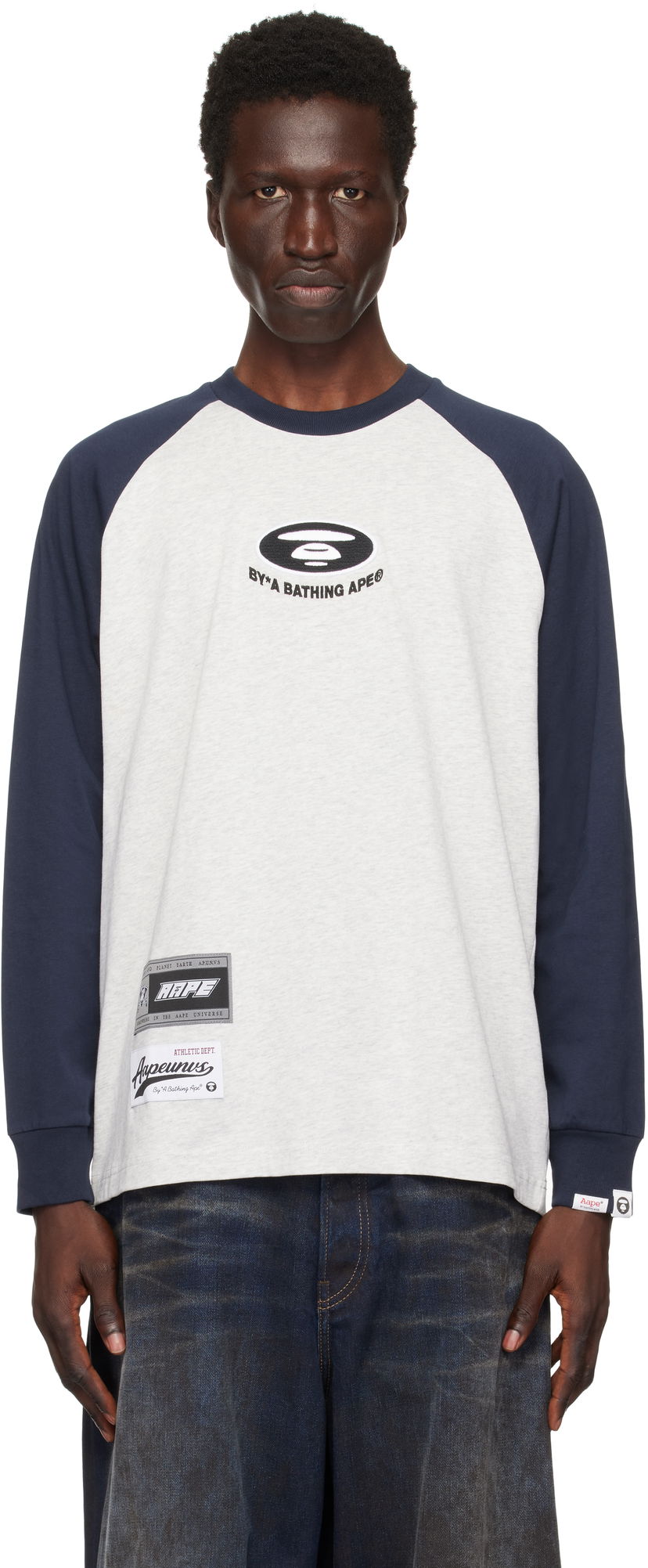 Pulover AAPE by A Bathing Ape AAPE by A Bathing Ape Main Raglan T-Shirt Siva | AAPLTM1571XXNWH2