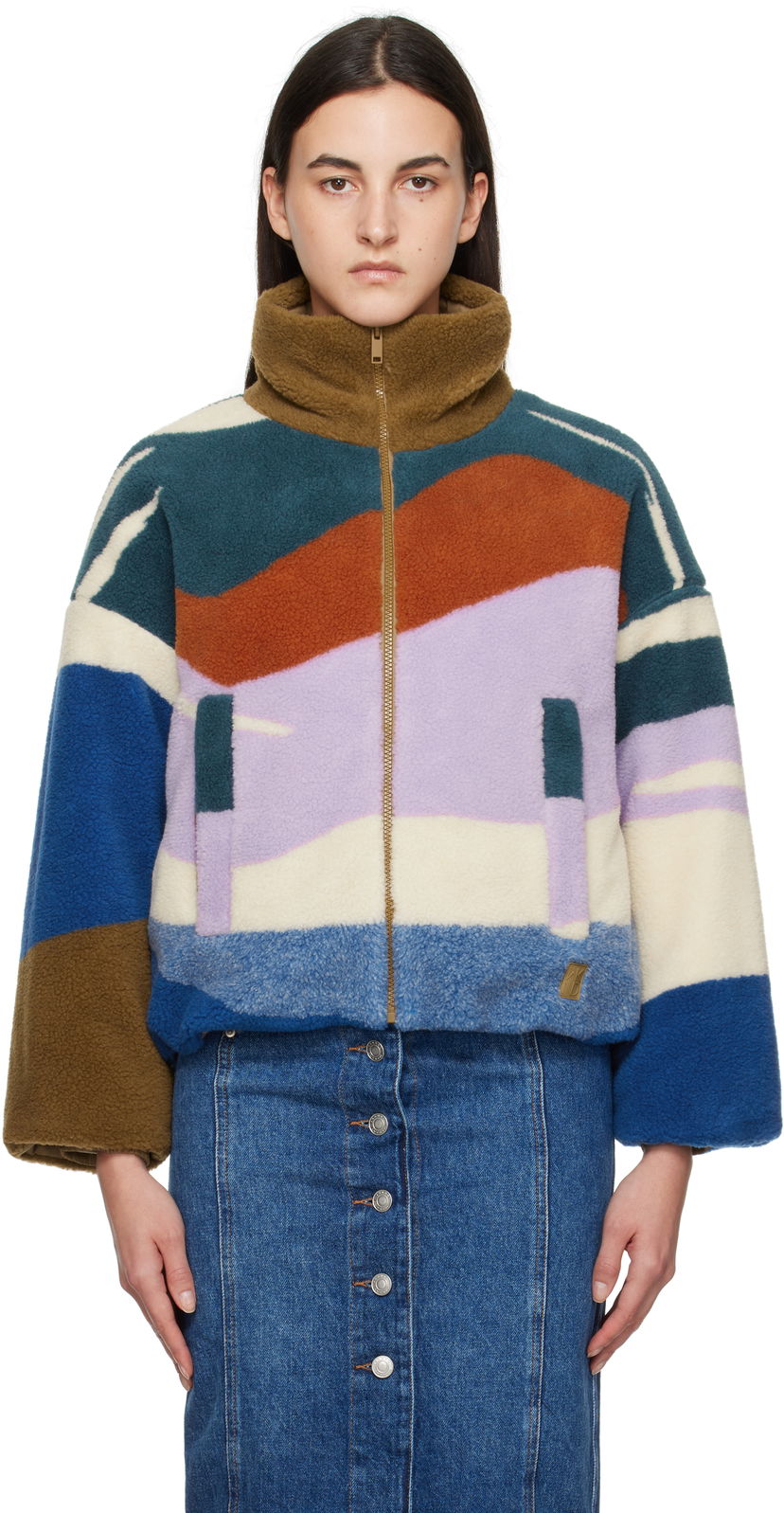 Jakna Max Mara Angolo Fleece Zip-Up Jacket Večbarvna | 2425906012600 MM13183