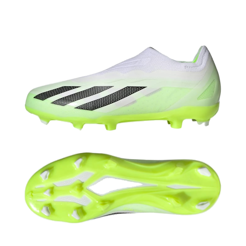 Superge in čevlji adidas Performance X Crazyfast.1 Laceless Firm Ground Cleats Bela | IE6644