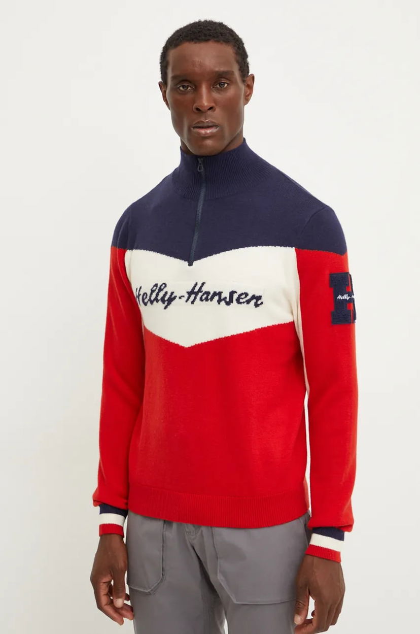 Pleteni pulover Helly Hansen Helly Hansen Apres Half Zip Sweater Rdeča | 66025