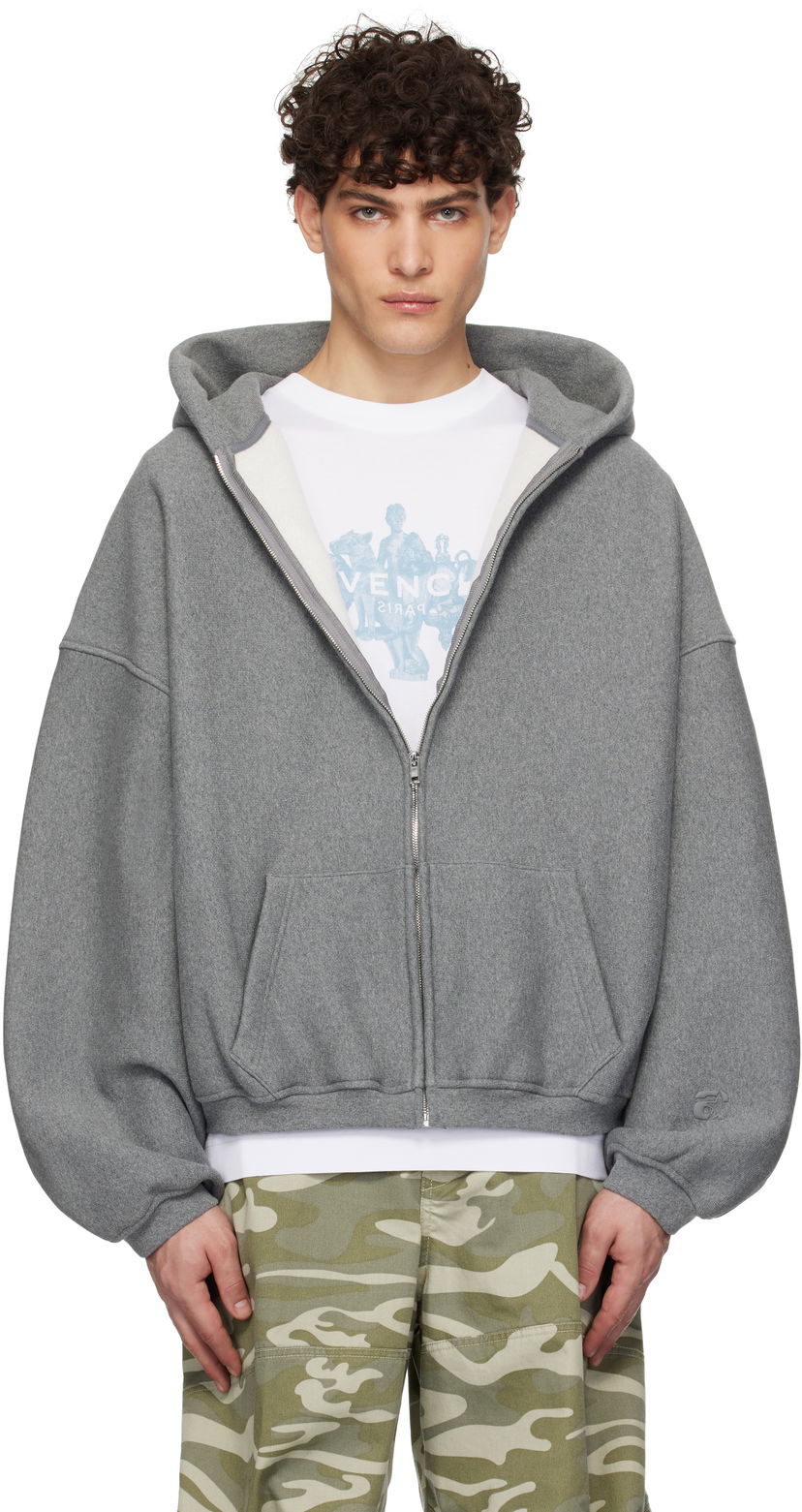 Pulover Alexander Wang Dense Fleece Star Zip-Up Hoodie Siva | 6CC2242051