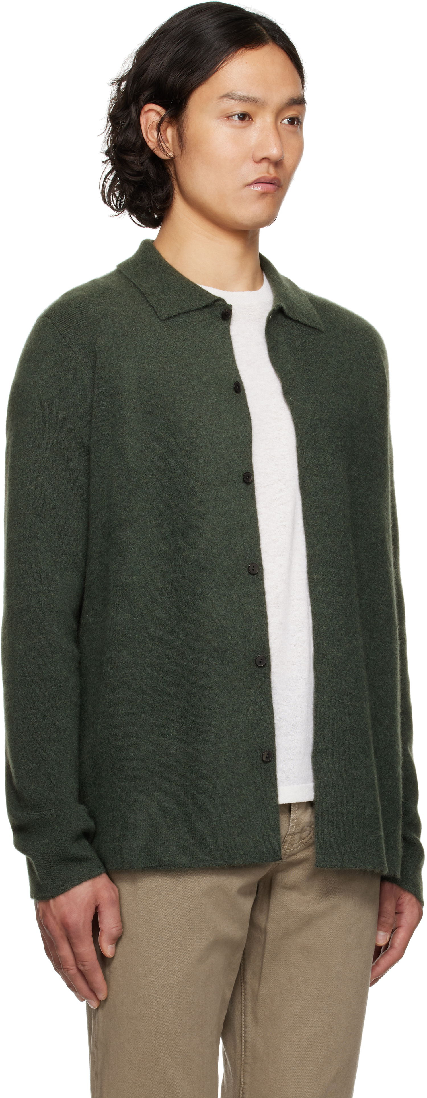 Pleteni pulover The Row The Row Iverson Cardigan Zelena | 874-Y363, 1