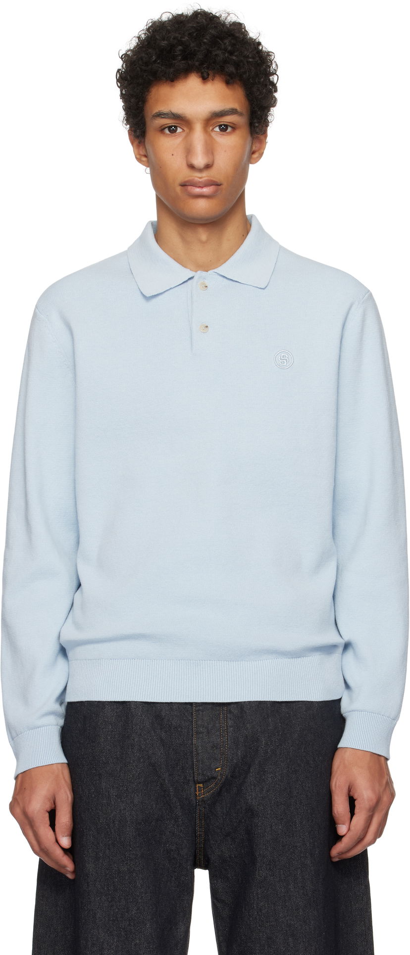Pleteni pulover BOSS Knit Polo Modra | 50531600