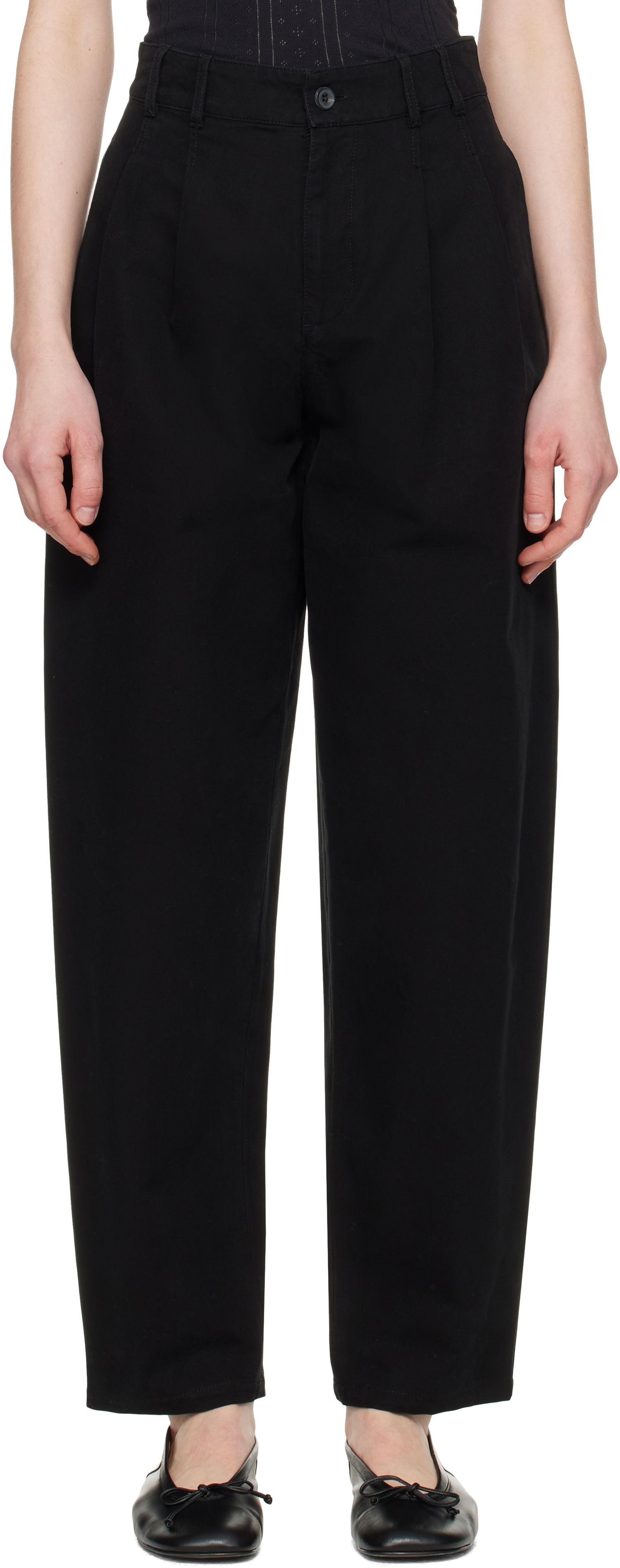 Hlače A.P.C. A.P.C. Willow Pleated Carrot Fit Trousers Črna | COGBJ-F08486, 0