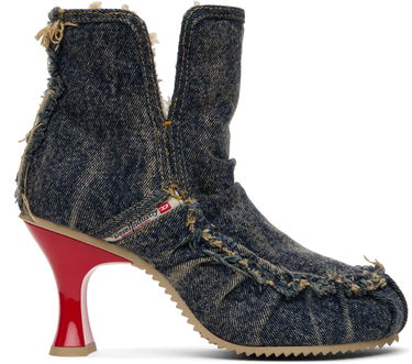 Superge in čevlji Diesel D-Woodstock Ab Distressed Denim Flared Heel Ankle Boots Večbarvna | Y03696 P1848, 0