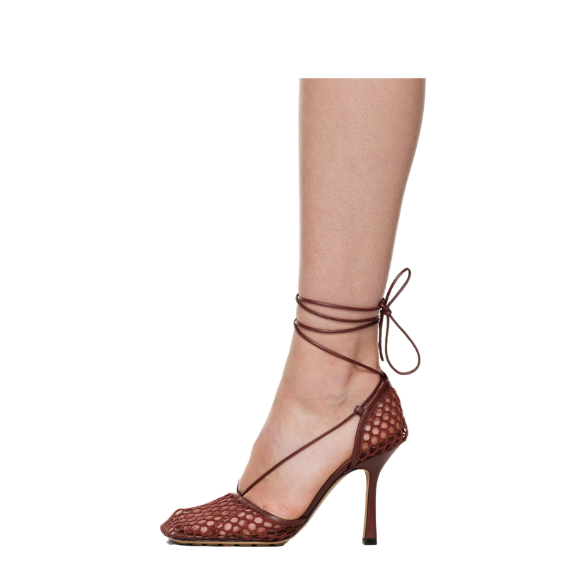 Superge in čevlji Bottega Veneta Stretch Web Heels "Burgundy" Bordo | 651388 VBSD3