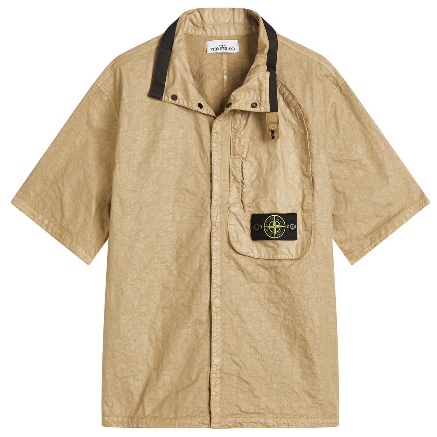 Srajce Stone Island Organic Nylon Panama-TC Short Sleeve Shirt, Size Large Bež | K1S151200028-V0094, 0