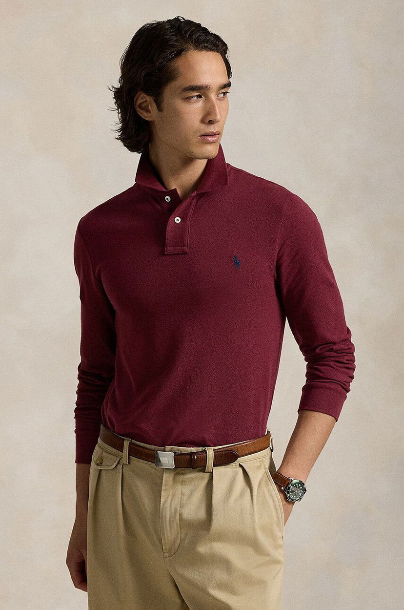 Polo majica Polo by Ralph Lauren Polo Ralph Lauren Long Sleeve Polo Shirt Bordo | 710681126