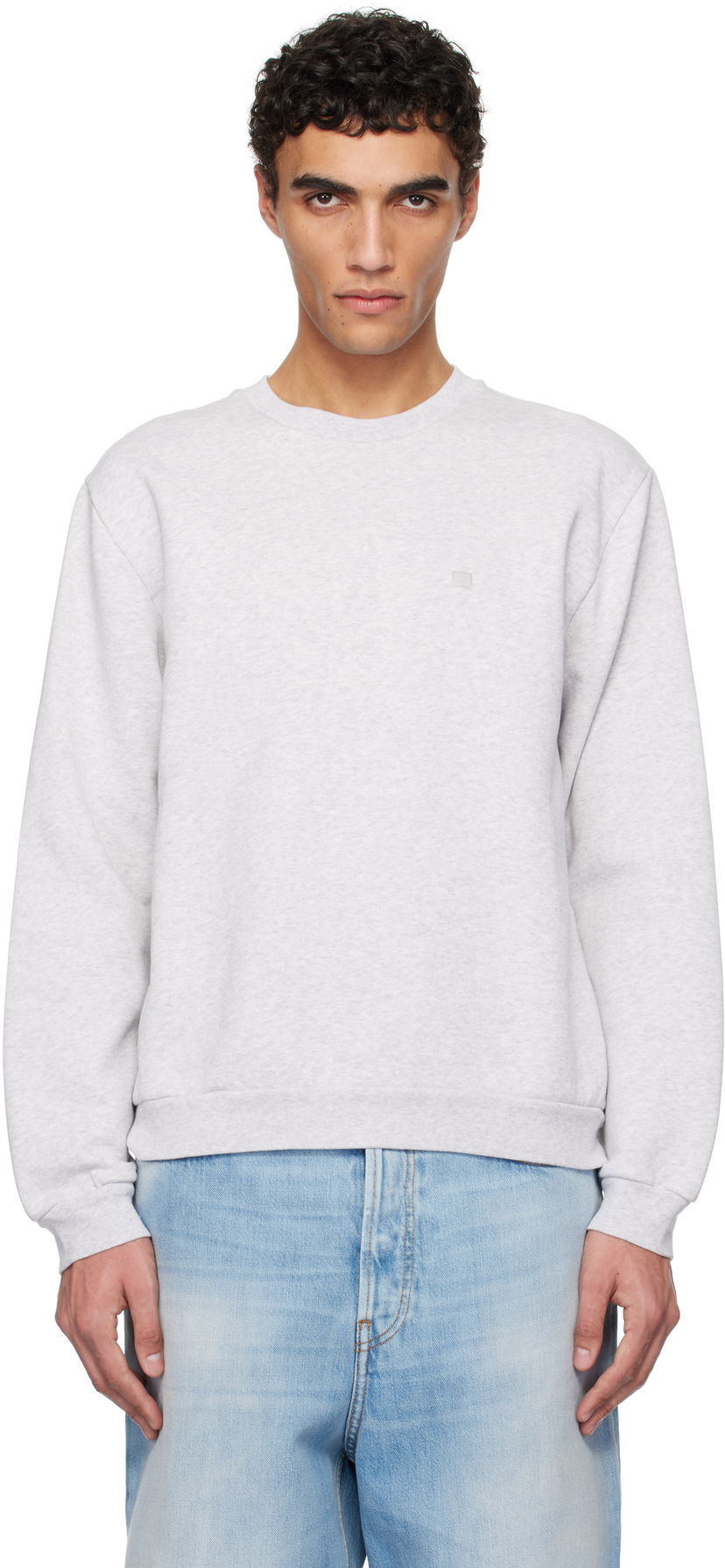 Pleteni pulover Acne Studios Acne Studios Crew Neck Fleece Sweatshirt Siva | CI0186-