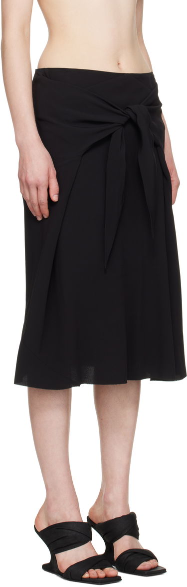 Krila Rick Owens Rick Owens Hollywood Strutter Tie Midi Skirt Črna | RP01E7372 Y, 1