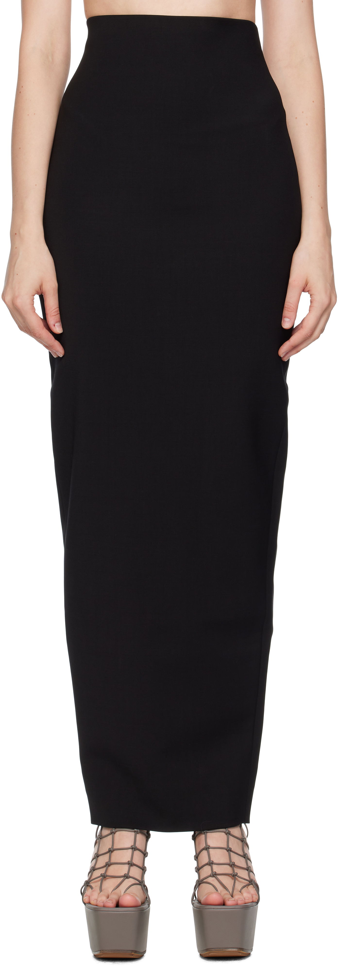 Krila Rick Owens Rick Owens Concordians Dirt Pillar Maxi Skirt Črna | RP02E4344 WST, 0