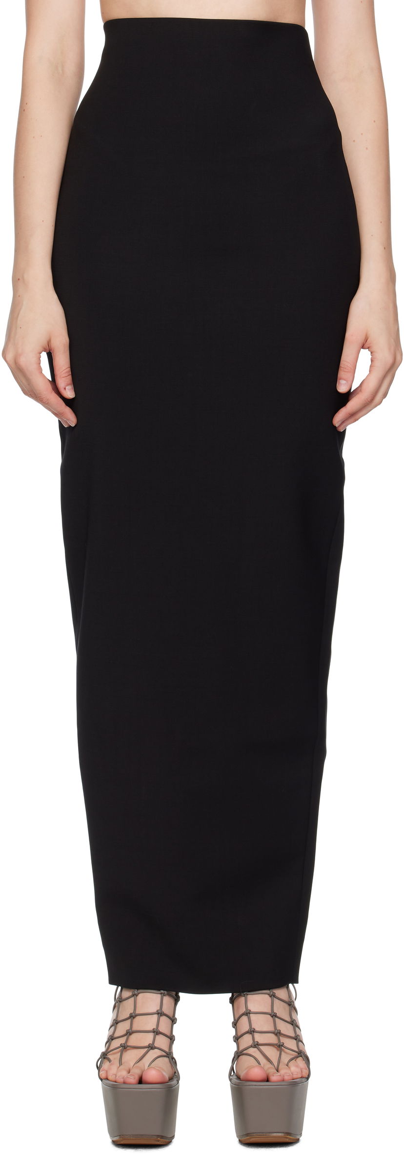 Krila Rick Owens Rick Owens Concordians Dirt Pillar Maxi Skirt Črna | RP02E4344 WST