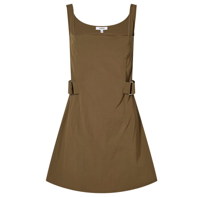 Obleke Miaou Miaou Mila Mini Dress with Buckles Rjava | 5053NYLOLV