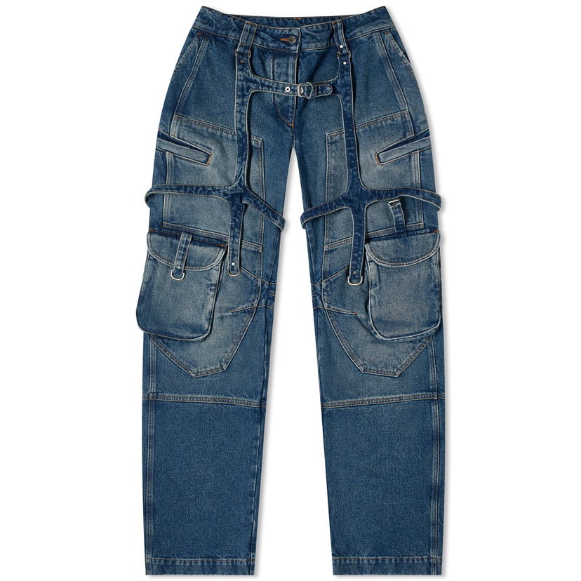 Hlače Off-White Cargo Oversized Denim Pants Modra | OWYB018C99DEN0014500