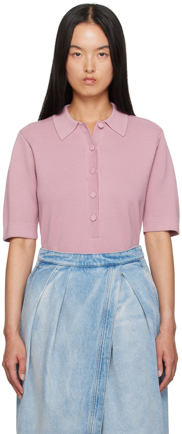 Polo majica Dries Van Noten Merino Wool Polo Roza | 242-011207-9700