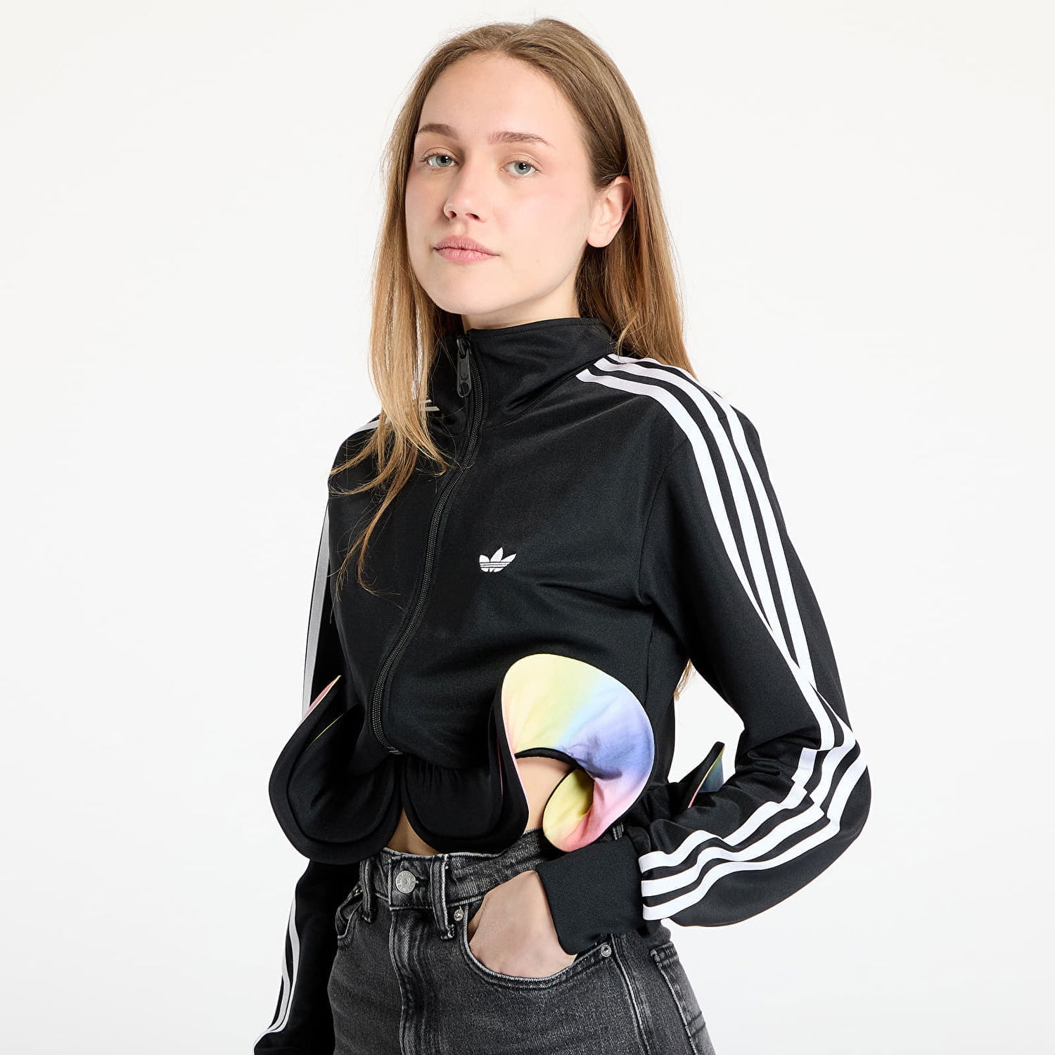 Jakna adidas Performance adidas x Jeremy Scott Pride Fashion Cropped Track Jacket Črna | JW0828, 1
