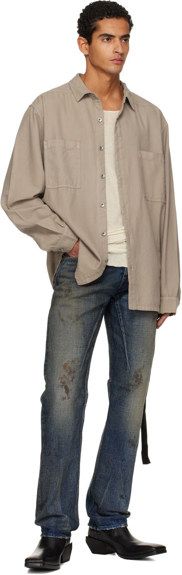 Srajce Rick Owens DRKSHDW Concordians Jumbo Button-Up Shirt Bež | DU02E7299 CFL, 3