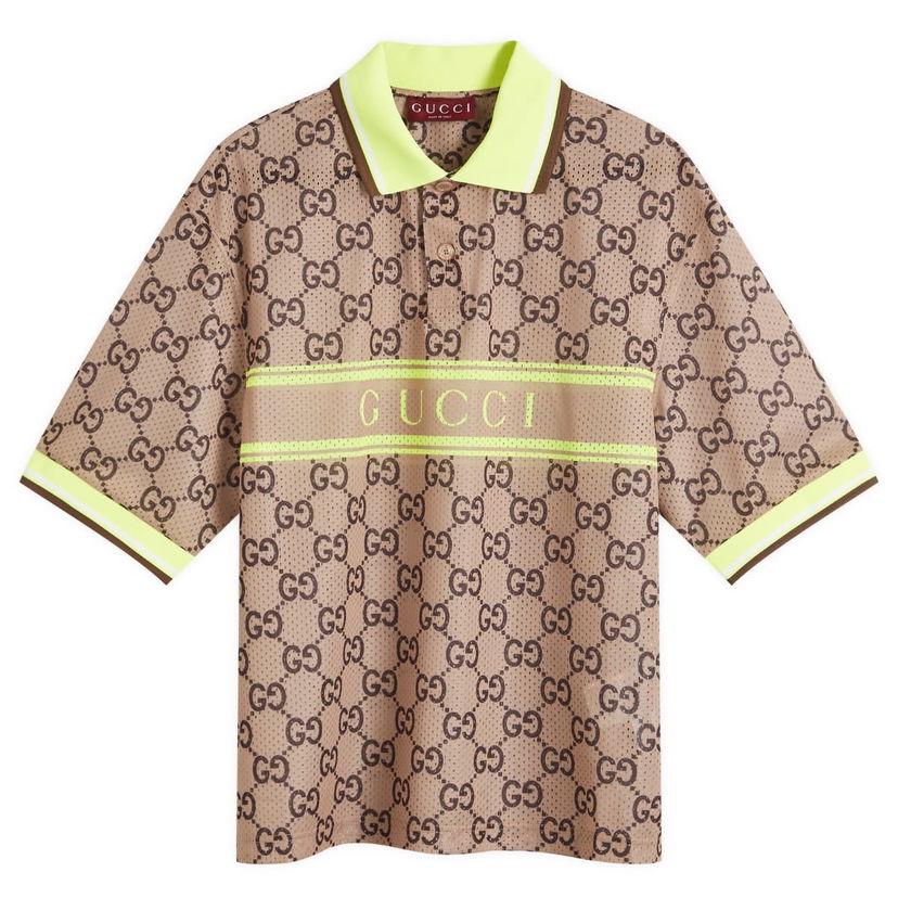 Polo majica Gucci GG Monogram Logo Polo Bež | 787890-XJGJ3-2270