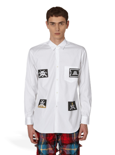 Srajce Comme des Garçons Invader Poplin Shirt Bela | FJ-B032-W22 1