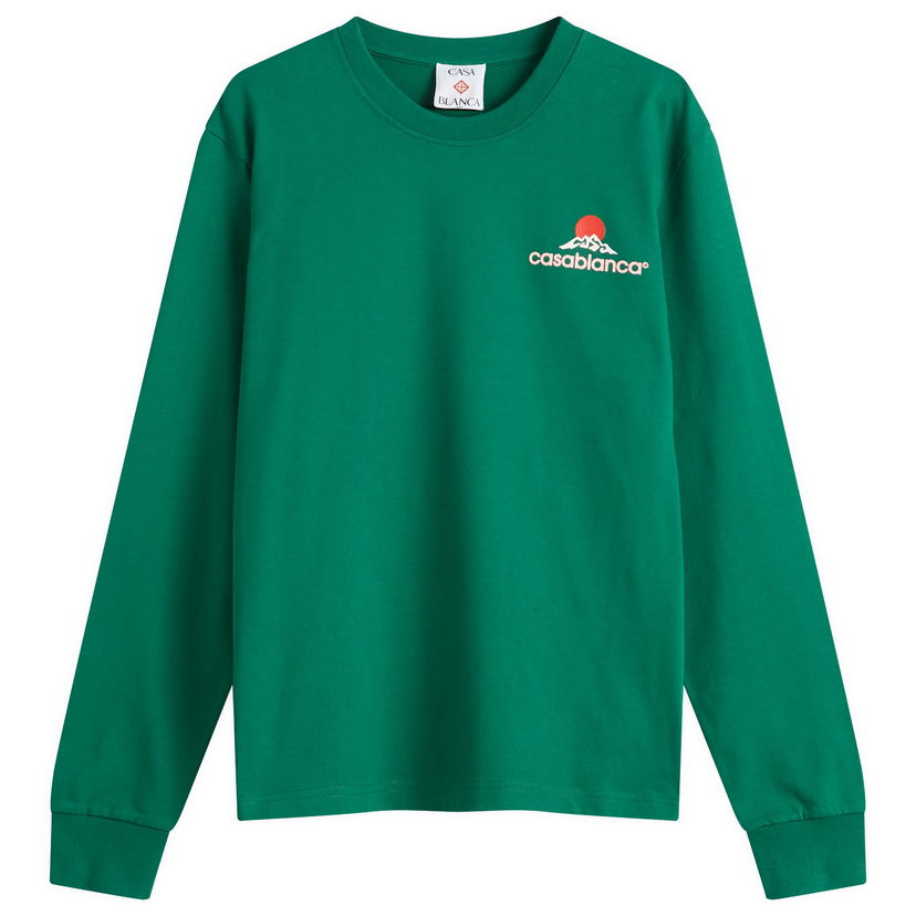 Majica Casablanca Casablanca Montagne Printed Long Sleeve T-Shirt, Size Large Zelena | MPF25-JTP-151-02