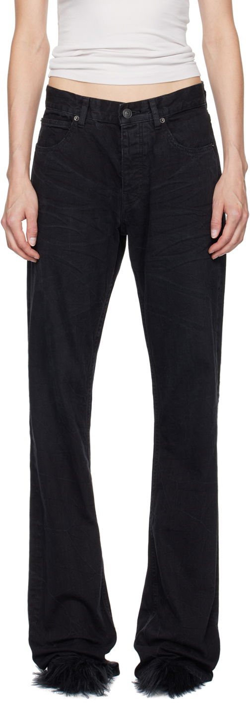 Kavbojke Balenciaga Low Waist Straight Jeans Črna | 794047 TQW54