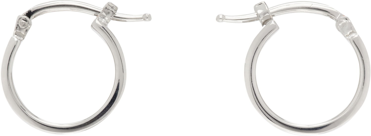 Uhani Maison Margiela MM6 Maison Margiela Silver Hoop Earrings Kovinski | SM7VG0102 SV0310, 0