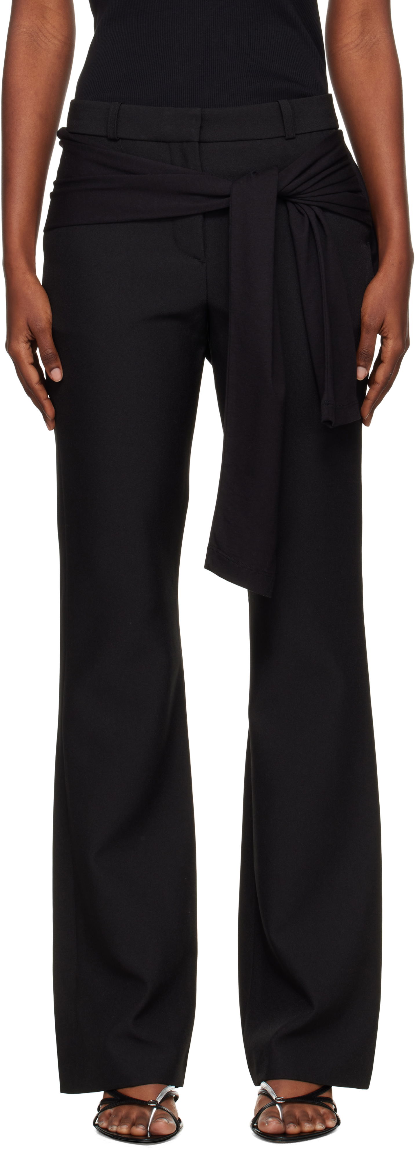 Hlače Coperni Coperni Jersey Wrap Trousers Črna | COPP140F3004, 0