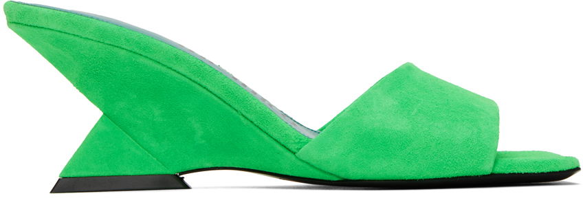 Nakit The Attico Attico Cheope Suede Wedge Mules Zelena | 232WS605 L007, 0