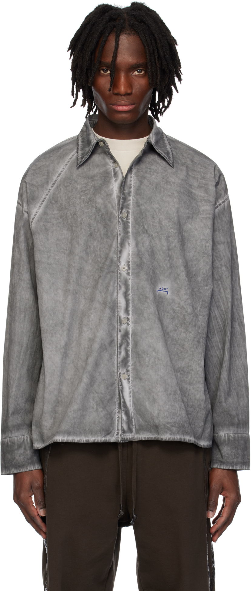 Srajce A-COLD-WALL* A-COLD-WALL* Dissect Long Sleeve Shirt Siva | ACWMSH159