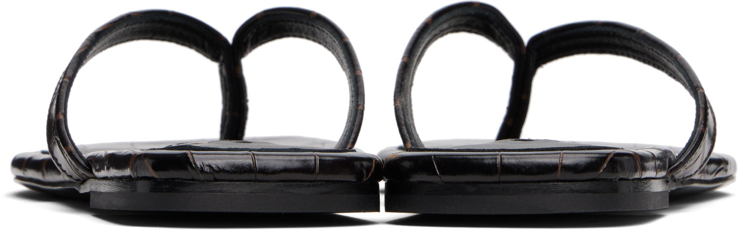 Oblačila TOTEME TOTEME Croco-Embossed Flip-Flops Črna | 252-WAS4557-LE0076, 1