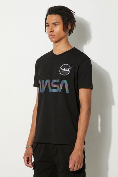 Majica Alpha Industries NASA Rainbow Reflective Tee Črna | 178501RR.03, 3