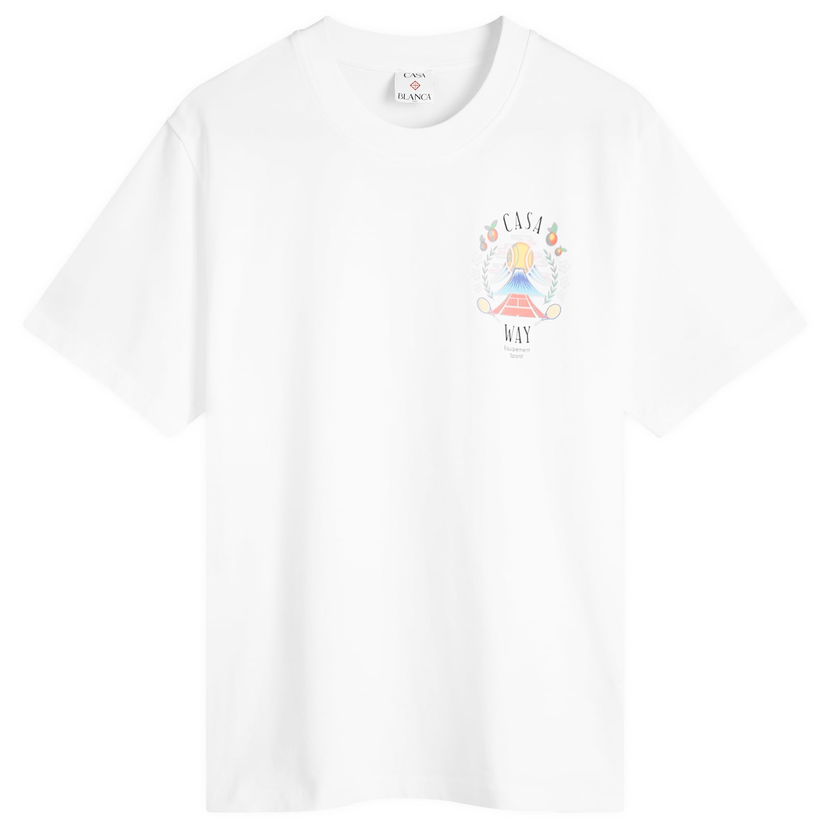 Majica Casablanca Casa Way Mountain Printed T-Shirt, Size Large Bela | WPF25-JTS-046-03