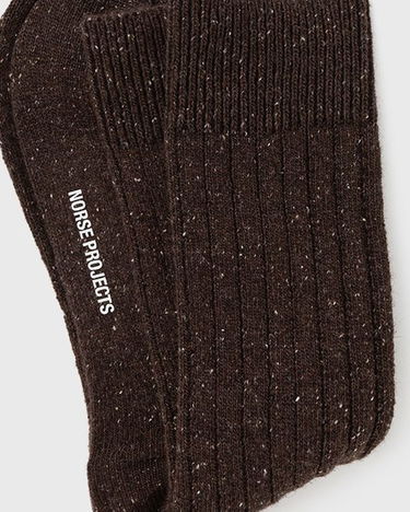 Nogavice NORSE PROJECTS Bjarki Neps Wool Rib Sock Rjava | N82-0008-9024, 2