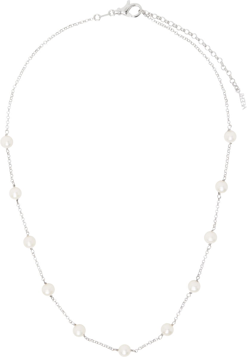 Ogrlica VEERT Pearl Chain Necklace Kovinski | CA05RH-WG