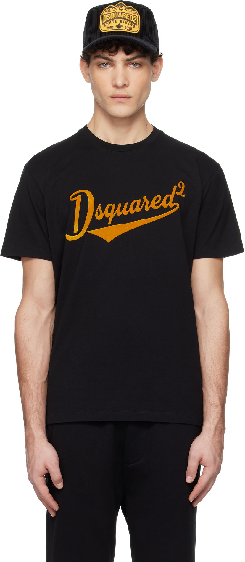 Majica DSQUARED2 Dsquared2 Cool Fit Velvet Logo T-Shirt Črna | S74GD1394_D20020